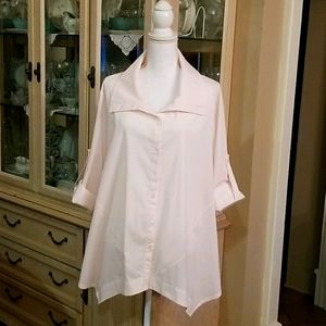 PINK L Womens INAE Collection Handkerchief Top